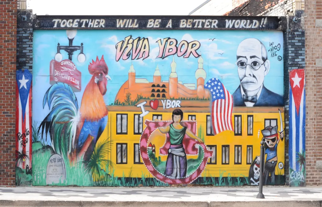 Ybor City mural and historic local business district