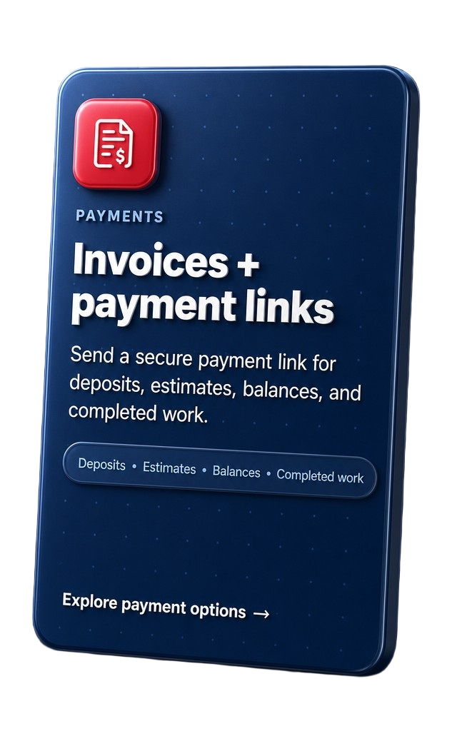 Invoices and payment links card