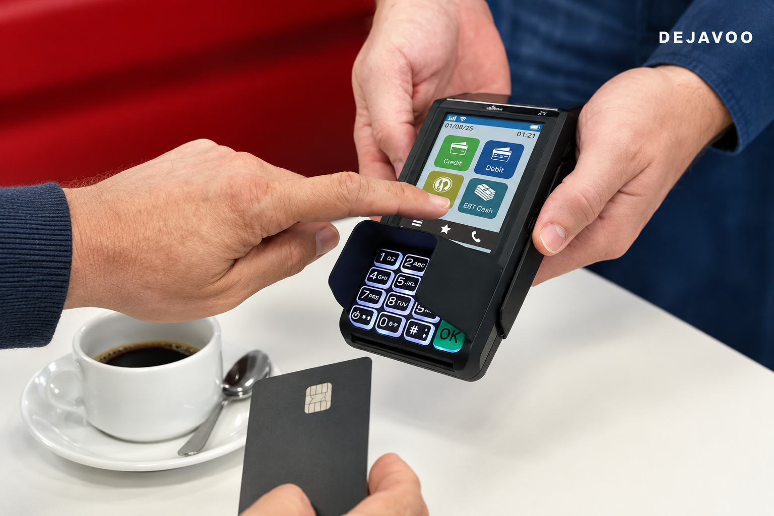 Payment terminal accepting a card payment